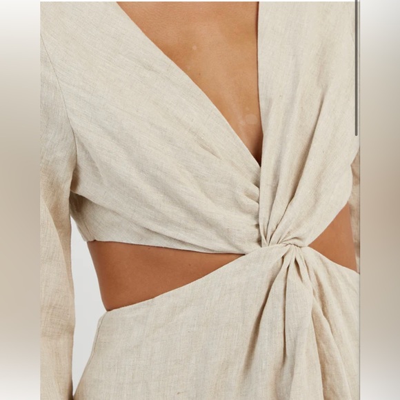 DISSH TINA NATURAL LINEN MINI DRESS 8 - Picture 4 of 5